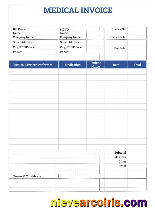Sample Medical Invoice